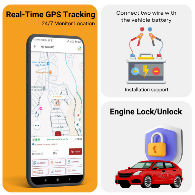 Hype GPS Tracker- Wired GPS Tracker for Car, Bike, Scooty, EV, Trucks [V5 Lite]